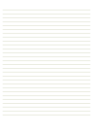Olive Green Lined Paper Wide Ruled - Letter
