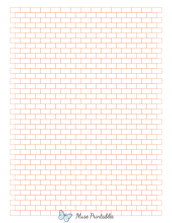Orange Brick Graph Paper : Letter-sized paper (8.5 x 11)