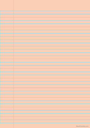 Orange College Ruled Notebook Paper - A4