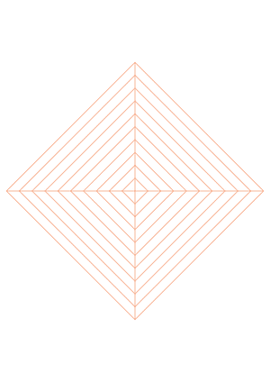 Orange Concentric Square Graph Paper  - A4