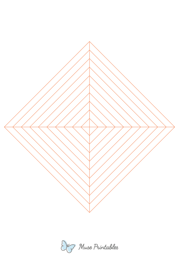 Orange Concentric Square Graph Paper : A4-sized paper (8.27 x 11.69)