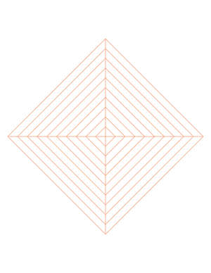 Orange Concentric Square Graph Paper  - Letter