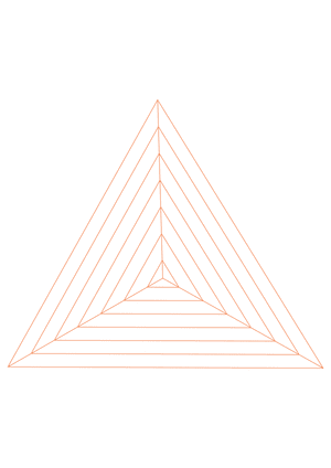 Orange Concentric Triangle Graph Paper  - A4