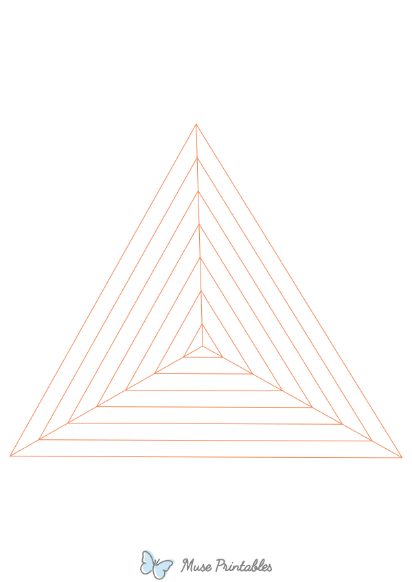 Orange Concentric Triangle Graph Paper : A4-sized paper (8.27 x 11.69)