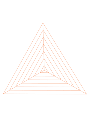Orange Concentric Triangle Graph Paper  - Letter