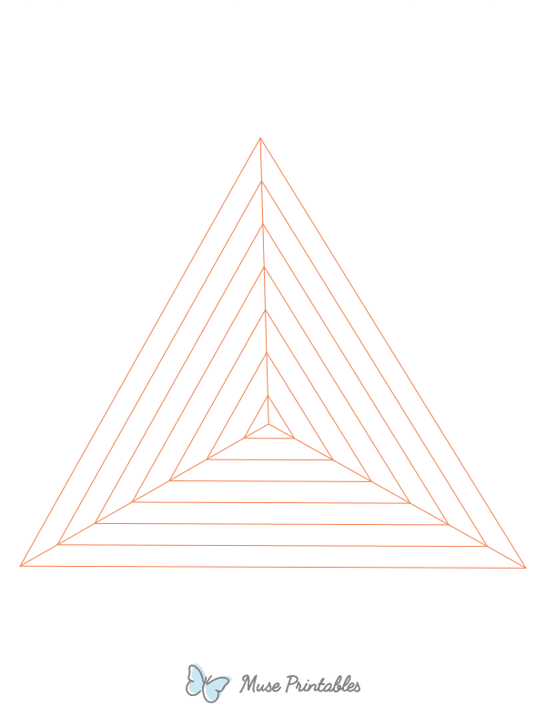 Orange Concentric Triangle Graph Paper : Letter-sized paper (8.5 x 11)