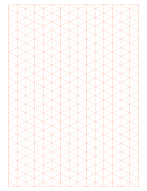 Orange Isometric Graph Paper  - Letter