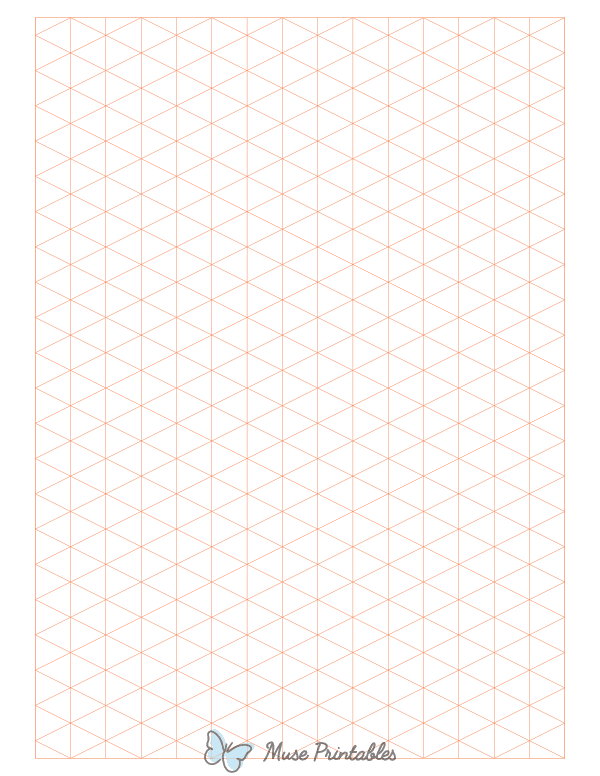 Orange Isometric Graph Paper : Letter-sized paper (8.5 x 11)