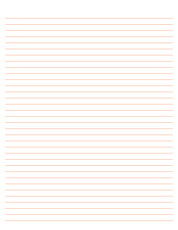 Orange Lined Paper College Ruled: Letter-sized paper (8.5 x 11)