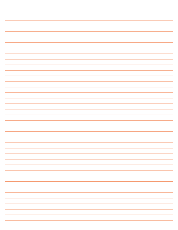 Orange Lined Paper Narrow Ruled: Letter-sized paper (8.5 x 11)