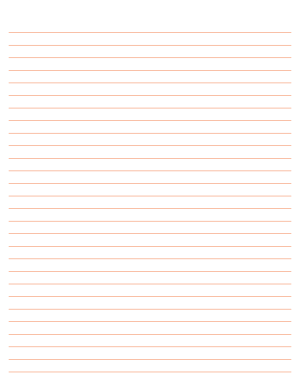 Orange Lined Paper Wide Ruled - Letter