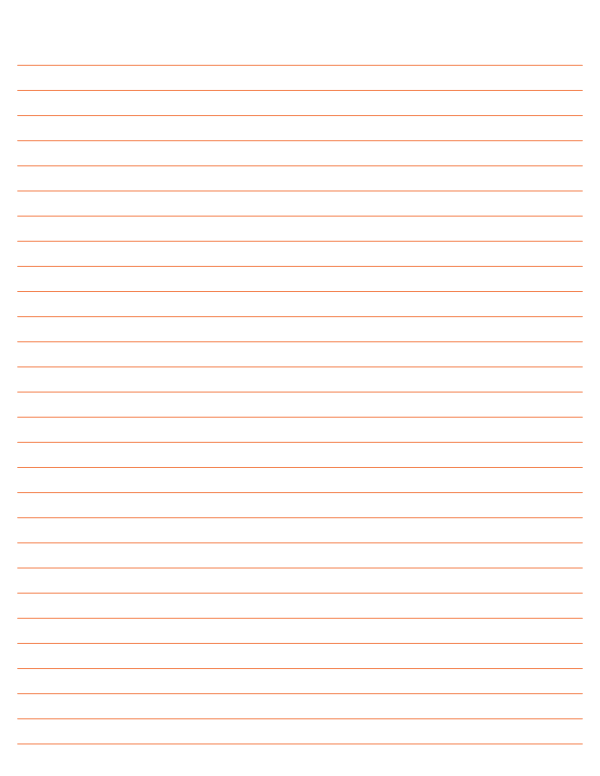 Orange Lined Paper Wide Ruled: Letter-sized paper (8.5 x 11)