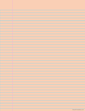 Orange Narrow Ruled Notebook Paper - Letter