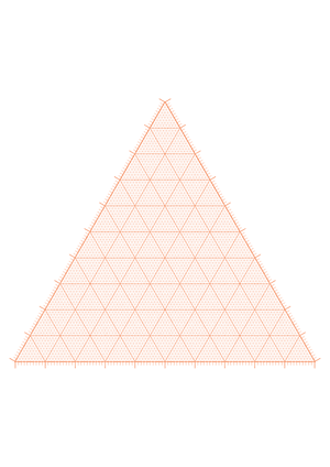 Orange Ternary Graph Paper  - A4