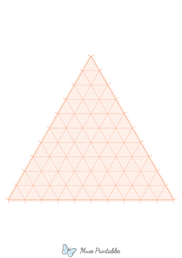 Orange Ternary Graph Paper : A4-sized paper (8.27 x 11.69)
