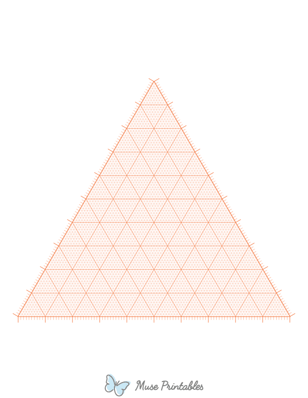 Orange Ternary Graph Paper : Letter-sized paper (8.5 x 11)