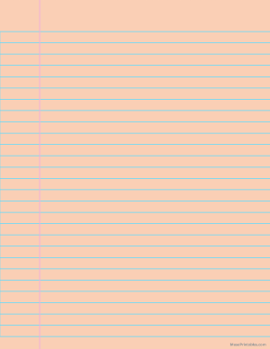 Orange Wide Ruled Notebook Paper - Letter