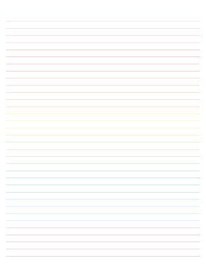 Pastel Lined Paper College Ruled - Letter