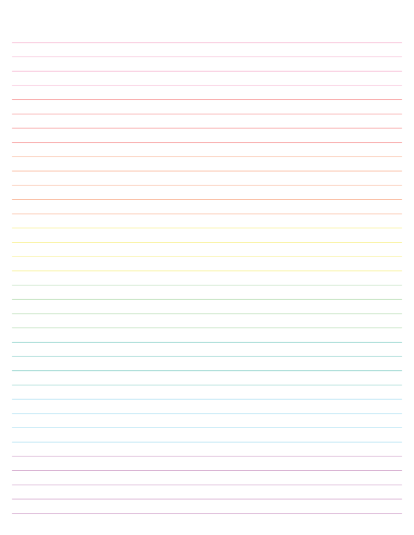 Pastel Lined Paper College Ruled: Letter-sized paper (8.5 x 11)