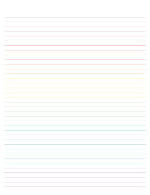 Pastel Lined Paper Narrow Ruled - Letter
