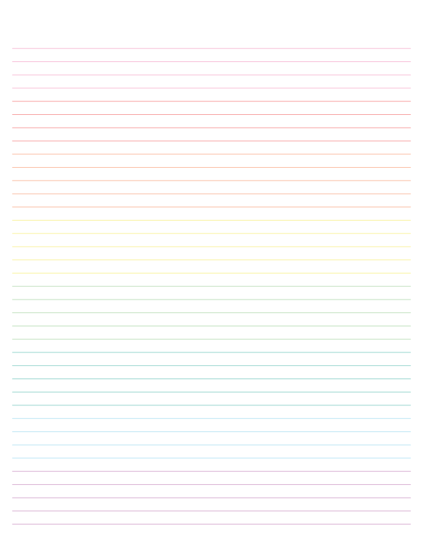 Pastel Lined Paper Narrow Ruled: Letter-sized paper (8.5 x 11)