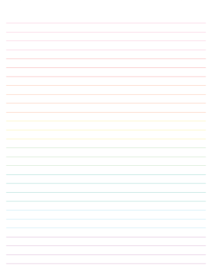 Pastel Lined Paper Wide Ruled - Letter