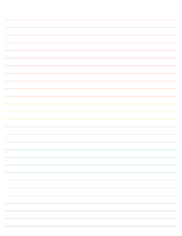 Pastel Lined Paper Wide Ruled: Letter-sized paper (8.5 x 11)