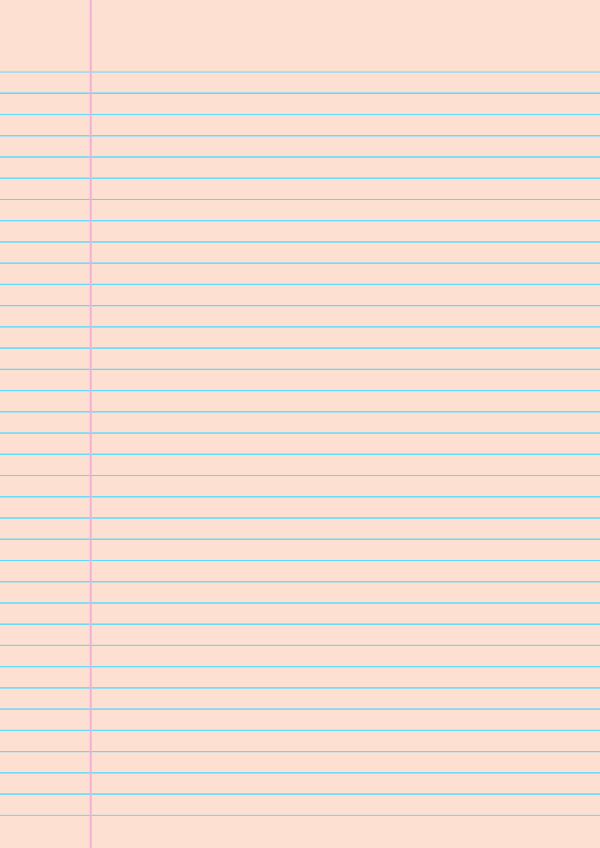 Peach College Ruled Notebook Paper: A4-sized paper (8.27 x 11.69)