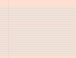 Peach Landscape Narrow Ruled Notebook Paper - Letter