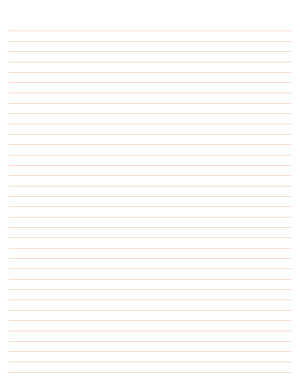 Peach Lined Paper College Ruled - Letter