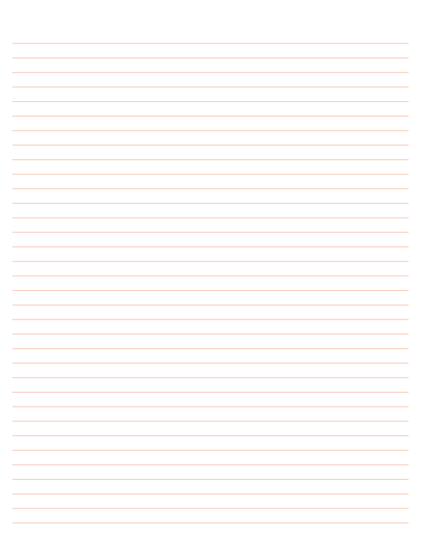 Peach Lined Paper College Ruled: Letter-sized paper (8.5 x 11)