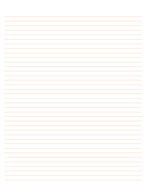 Peach Lined Paper Narrow Ruled - Letter