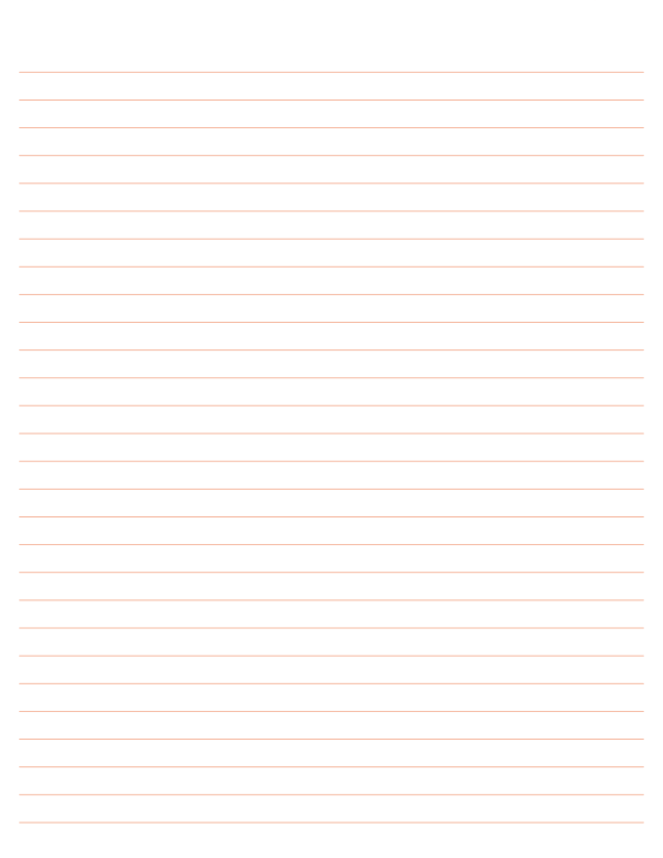 Peach Lined Paper Wide Ruled: Letter-sized paper (8.5 x 11)