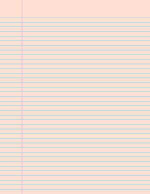 Peach Narrow Ruled Notebook Paper - Letter