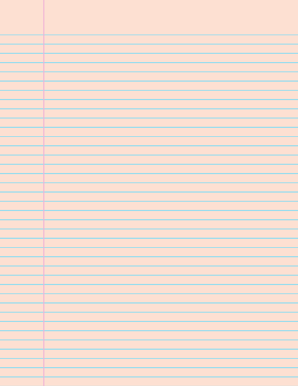 Peach Narrow Ruled Notebook Paper: Letter-sized paper (8.5 x 11)