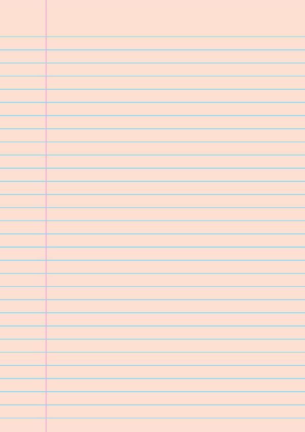 Peach Wide Ruled Notebook Paper: A4-sized paper (8.27 x 11.69)