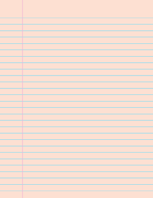 Peach Wide Ruled Notebook Paper - Letter