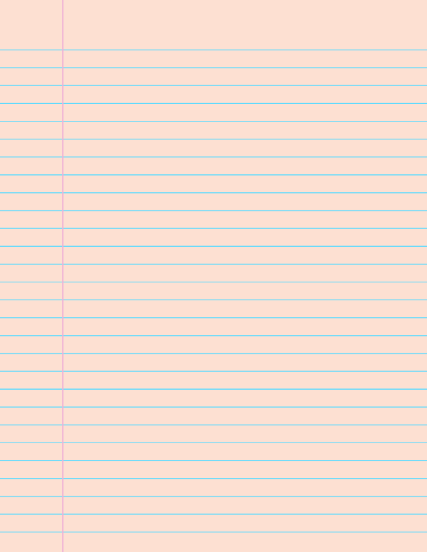 Peach Wide Ruled Notebook Paper: Letter-sized paper (8.5 x 11)