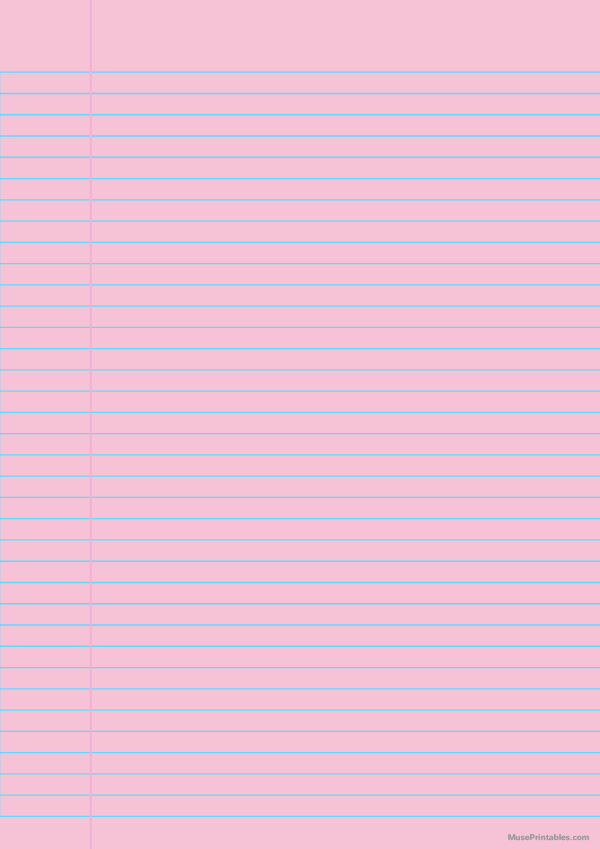 Pink College Ruled Notebook Paper: A4-sized paper (8.27 x 11.69)