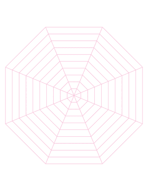 Pink Concentric Octagon Graph Paper  - Letter