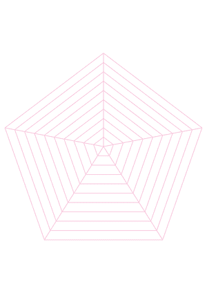 Pink Concentric Pentagon Graph Paper  - A4