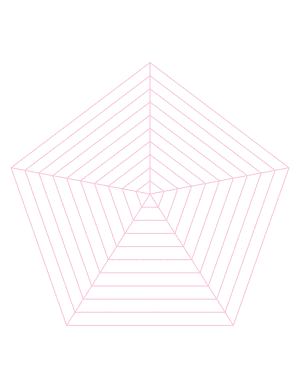 Pink Concentric Pentagon Graph Paper  - Letter