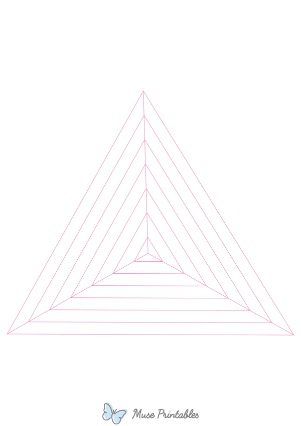 Pink Concentric Triangle Graph Paper : A4-sized paper (8.27 x 11.69)