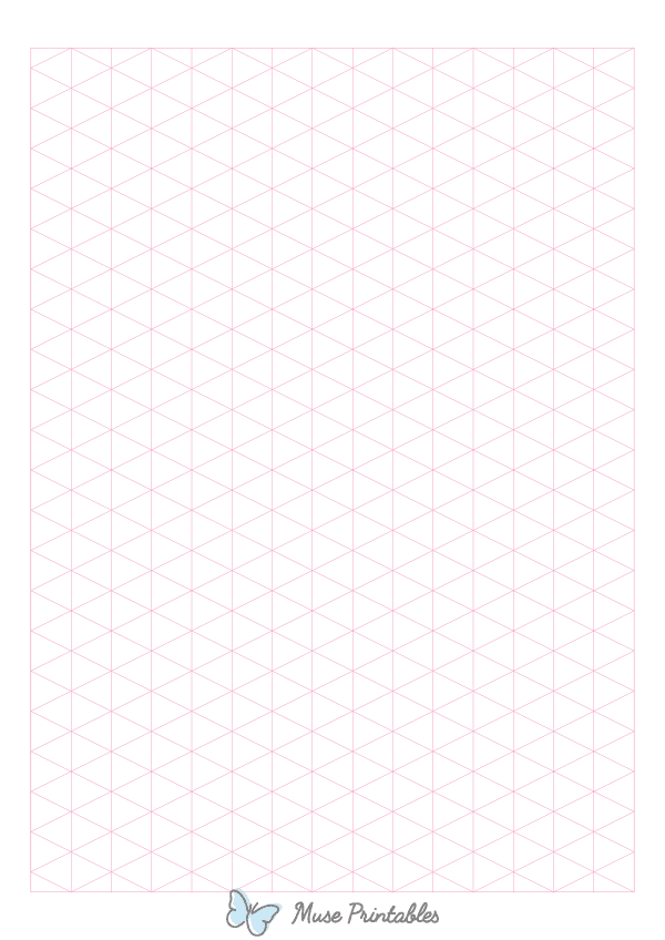 Pink Isometric Graph Paper : A4-sized paper (8.27 x 11.69)