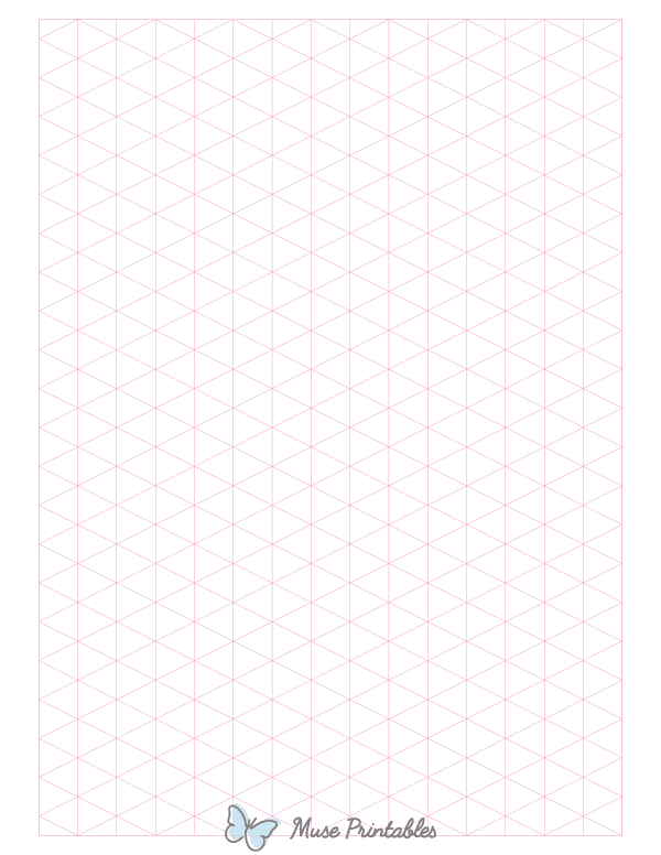 Pink Isometric Graph Paper : Letter-sized paper (8.5 x 11)