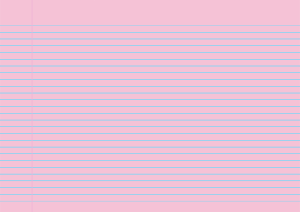 Pink Landscape Narrow Ruled Notebook Paper - A4