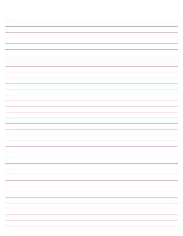Pink Lined Paper Narrow Ruled: Letter-sized paper (8.5 x 11)