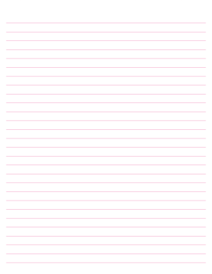 Pink Lined Paper Wide Ruled - Letter