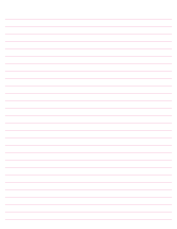 Pink Lined Paper Wide Ruled: Letter-sized paper (8.5 x 11)