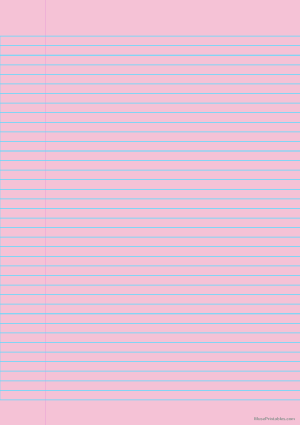 Pink Narrow Ruled Notebook Paper - A4